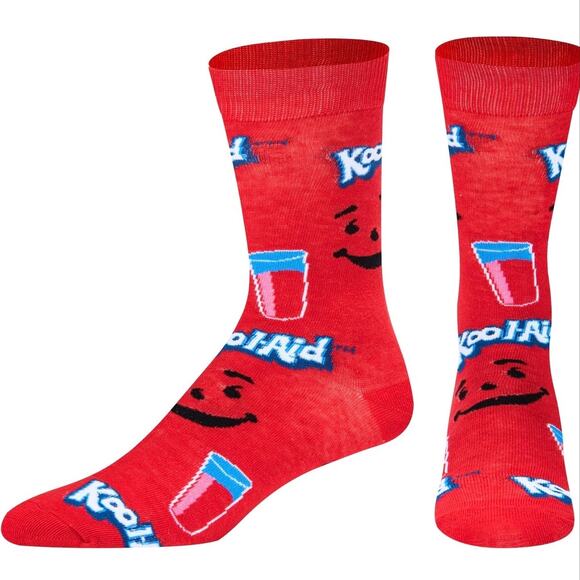 Odd Sox Unisex Kool Aid Man Oh Yeah Novelty Crew Socks Retro 80s 90s Red Blue - Picture 7 of 8